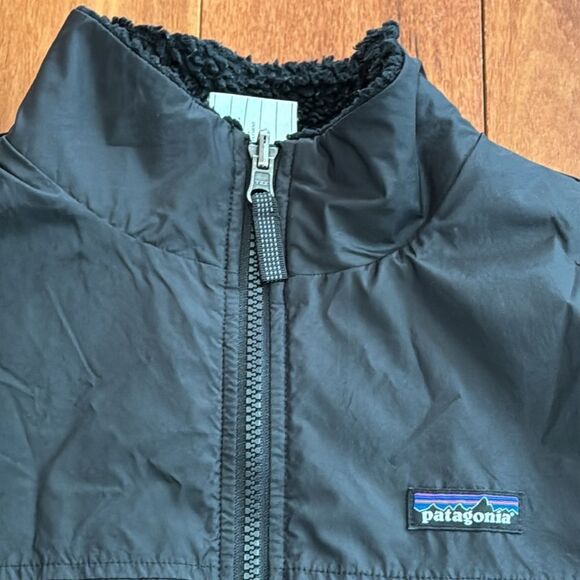 Patagonia Black Kids Reversible Shelled Microdini Jacket size M - Picture 3 of 12